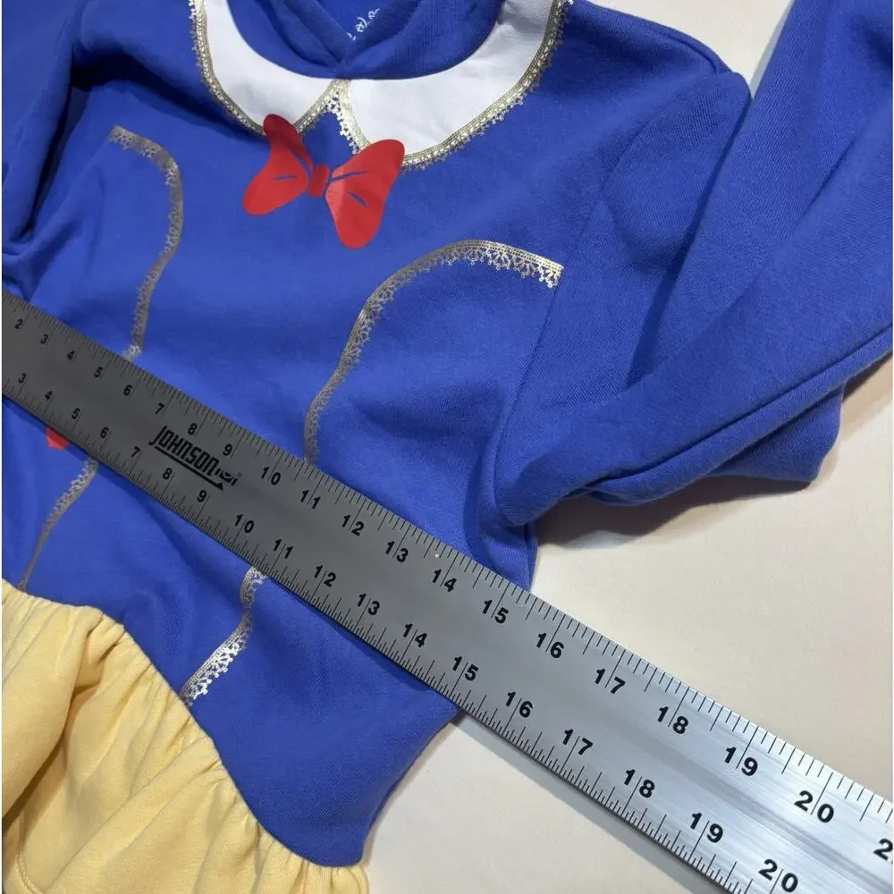 Disney Princess Snow White Costume Hoodie Girls Size 9/10 Blue Yellow Peplum...